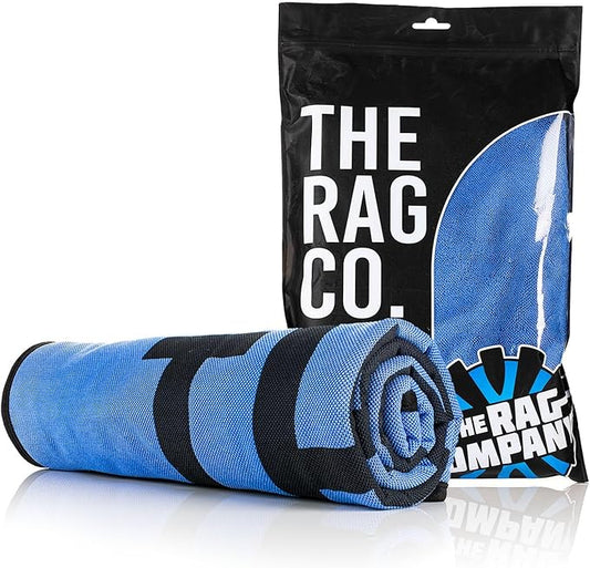 The Rag Company - Slim Dryer Towel - Ultra-Absorbent Korean Microfiber, Suede Edge, 25"x35" Royal Blue