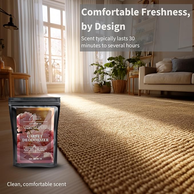 Lapew Goddess Carpet Deodorizer Powder - Pet Safe Freshener for Vacuuming | Scented Odor Eliminator for Home | 36 oz