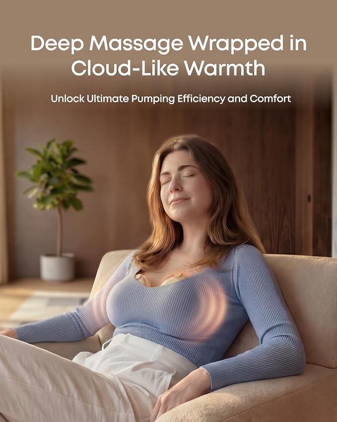 eufy Security Heated Massage Wearable Breast Pump S2 Pro, HeatFlow, Double-Sealed Flange, Nipple Light, DIY Rhythm, Full Milk & Leak Alert, Wireless Charging Case, 7-Day Battery, App Control