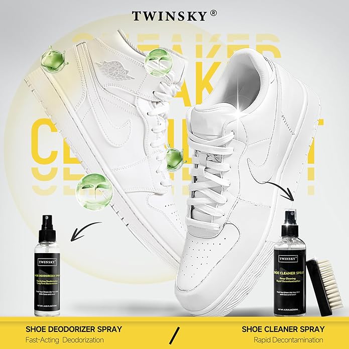 6-in-1 Shoe Cleaning Set,Compatible with Birkenstock, with Plant-Based Foam, Deodorizing Spray, 3 Brushes & Microfiber Towel, for Sneaker, Leather, Nubuck, Boot, Suede, Athletic Shoes,etc