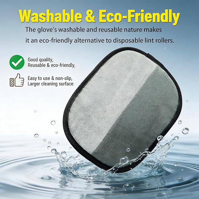 2026 Pet Hair Removal Glove for Cats & Dogs, Reusable Pet Grooming Glove, Easy Shed Hair Remover for Short Long Fur, Dog Cat Deshedding Gloves for Home Furniture Cleaning (2 Pcs)