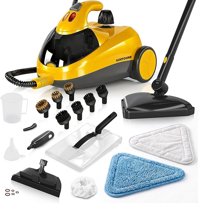 Steam Cleaner for Home, Multipurpose Chemical-Free Pressurized Steamer, 22 Accessories & 50 fl oz Large Tank, Deep Cleaning for Tile, Grout, Bathroom, Kitchen, Carpet & Upholstery