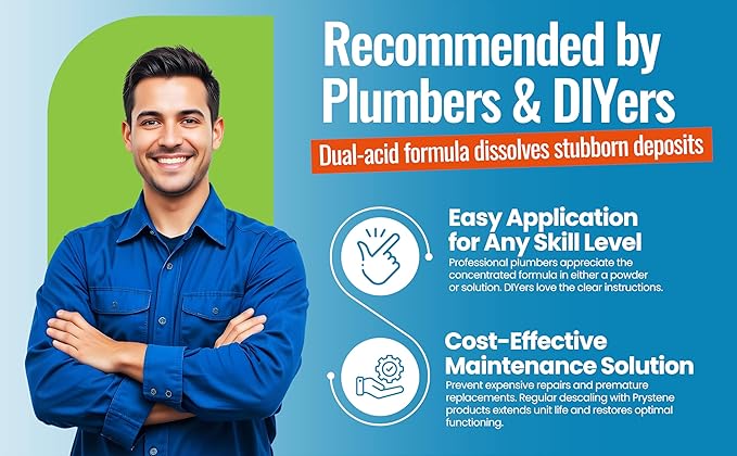 Tankless Water Heater Descaler - Professional Powder Cleaner (1.2 lbs) - Removes Limescale & Restores Efficiency - Compatible with Rinnai, Rheem, Navien, Noritz - Food Grade, Made in USA