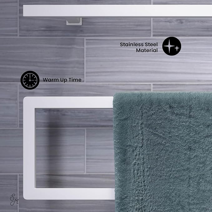 Voltaire 5-Bar Electric Towel Warmer in Matte White