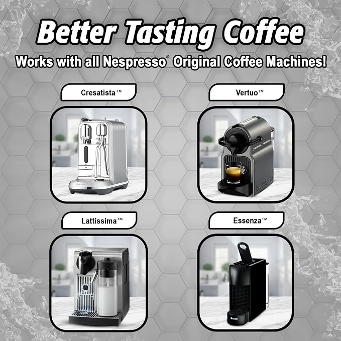 Quick & Clean 16-Pack Cleaning Pods Compatible with Nespresso Original Single Serve Espresso Machines - Removes Stains, Non-Toxic and Eco-Friendly