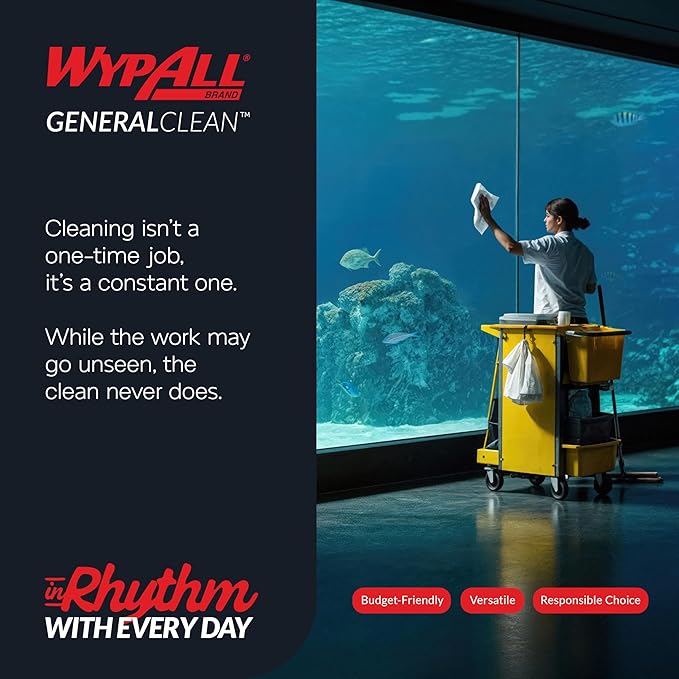 WypAll GeneralClean X50 Cloths Cleaning Wipes (83550), Pop-Up Box, Strong Towels for Extended Use, White (10 Packs of 168 Sheets, 1,680 Sheet Total)