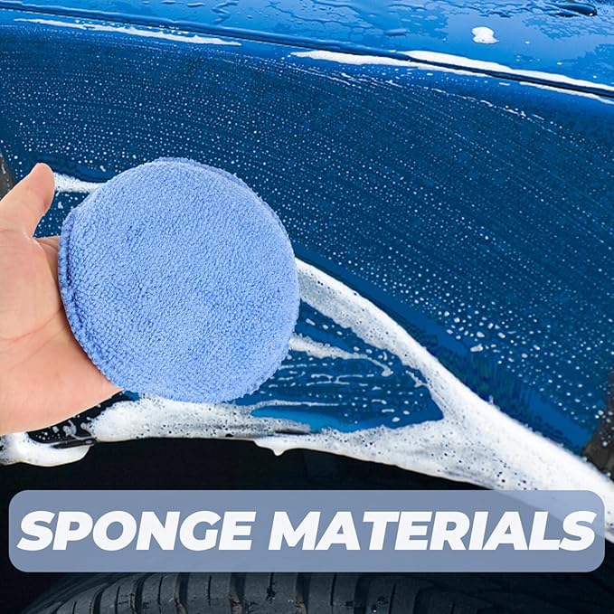 GLEAVI 10pcs Car Wax Applicator Pads Microfiber Sponge for Polishing and Cleaning Ergonomic Design for Maximum Control Soft Texture for for Automotive Detailing