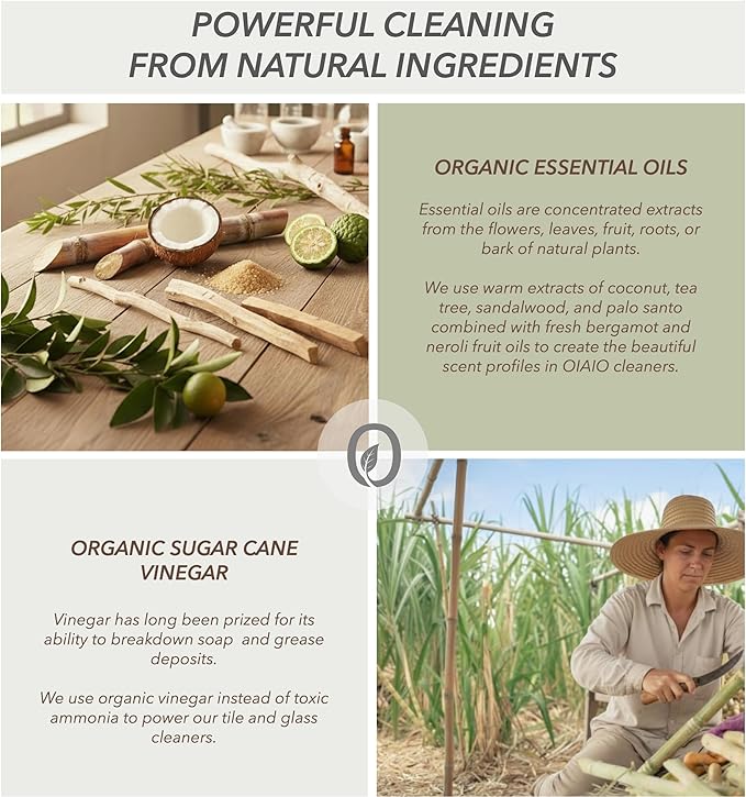 Non-Toxic Home Cleaning - The Collection 5 Pack - Includes 5 Cleaners, 1 Canvas Tote, 2 Microfiber Cloths, 2 Coconut Husk Scrubers - Natural Organic Ingredients that Truly Perform
