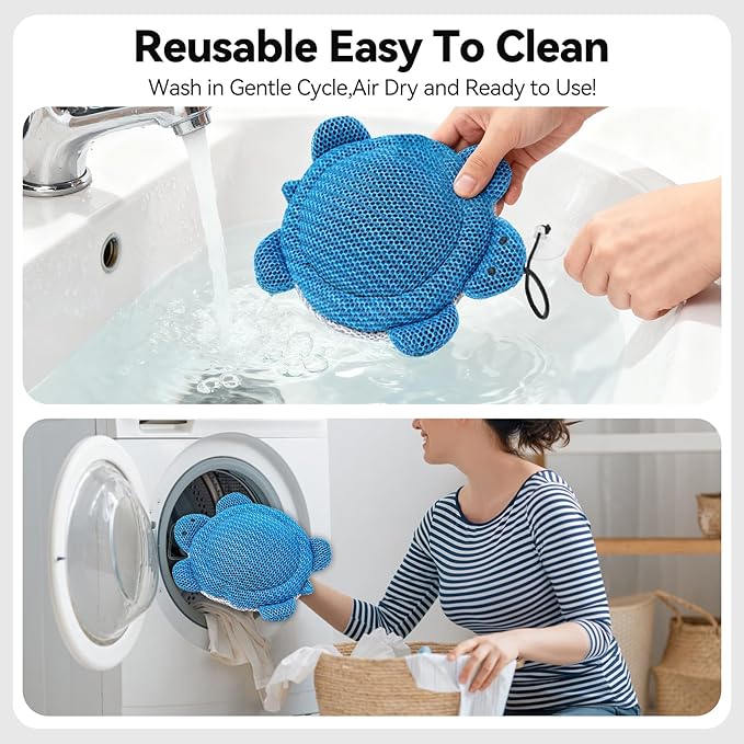 Hot Tub Scum Absorber Sponges Keep Water Clean & Clear- Reusable Oil Absorbing Spa Cleaner with 3D Honeycomb Design, Hot Tub Accessories 2-Pack Turtle & Seal