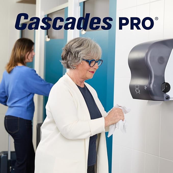 Cascades PRO Select Strong and Absorbent Hand Paper Towels - Suitable for Most Universal Dispensers - Paper Towel Rolls Bulk - 800 Feet/ Roll, 6 Rolls/Pack - H080 - White