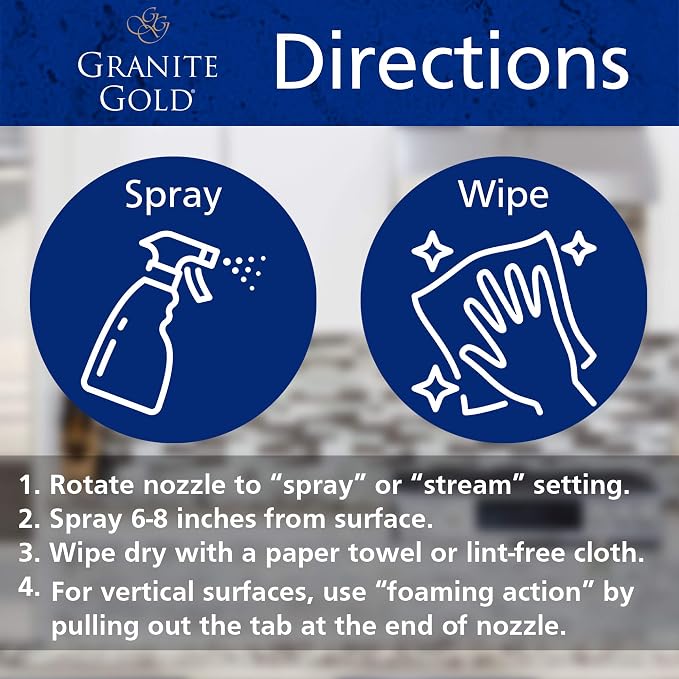 Granite Gold Daily Cleaner for Granite,Marble & Other Natural Stone & Quartz Surfaces,32 Ounces,(Pack of 2)