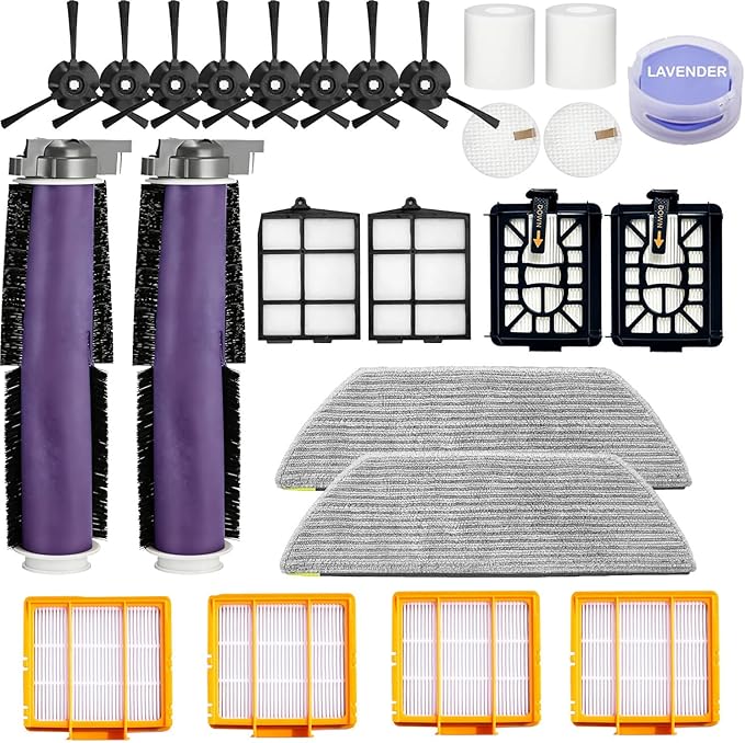 Replacement Parts Accessories for Shark Power Detect/Detect Pro RV2820AE AV2800ZE RV2820YE RV2820ZE AV2820S AV2820AE RV2800AE RV2800S Roller/Side HEPA/Sponge Filter Combo kit