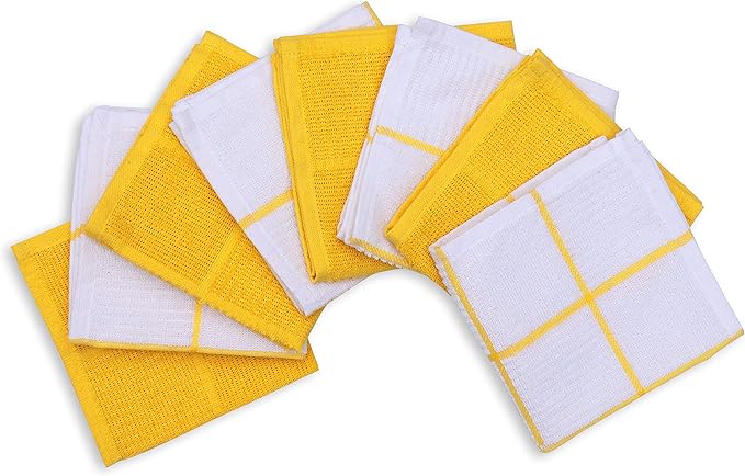 AMOUR INFINI Terry Dish Cloths Set of 8 Kitchen Towels Pack of 4 Highly Absorbent Super Soft Kitchen Reusable Quick Dry Dishcloths Set