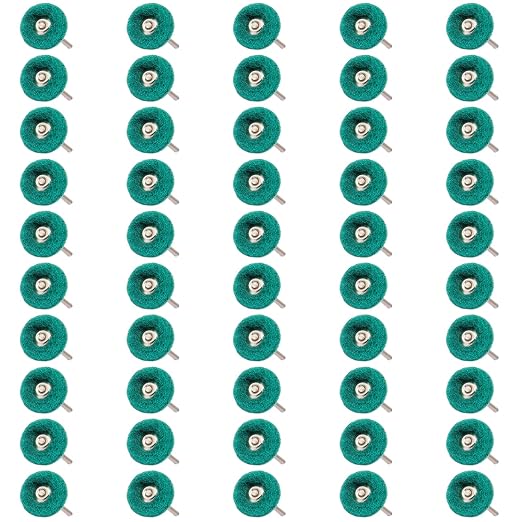 50 PCS Abrasive Buffing Wheels,1 Inch Buffing Polishing Wheel Set for Rotary Tool Accessorie 1/8'' (3mm) Shank, Green 150 Grits for Metal,Wood, Rust Removal