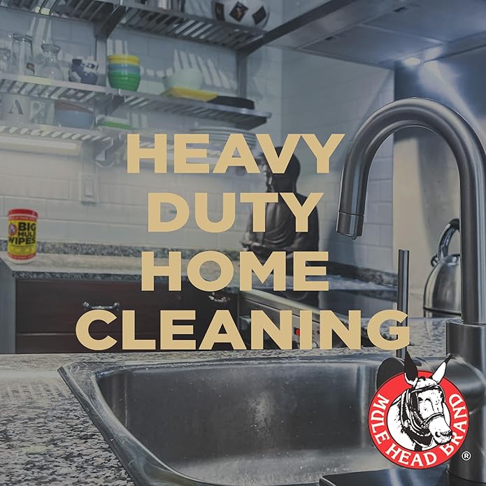 XL Heavy-Duty Cleaning Wipes – All-Purpose Wipes for Garage, Grease, Ink, Paint & More – Home Cleaning, Car Interiors, Indoor and Outdoor Surfaces