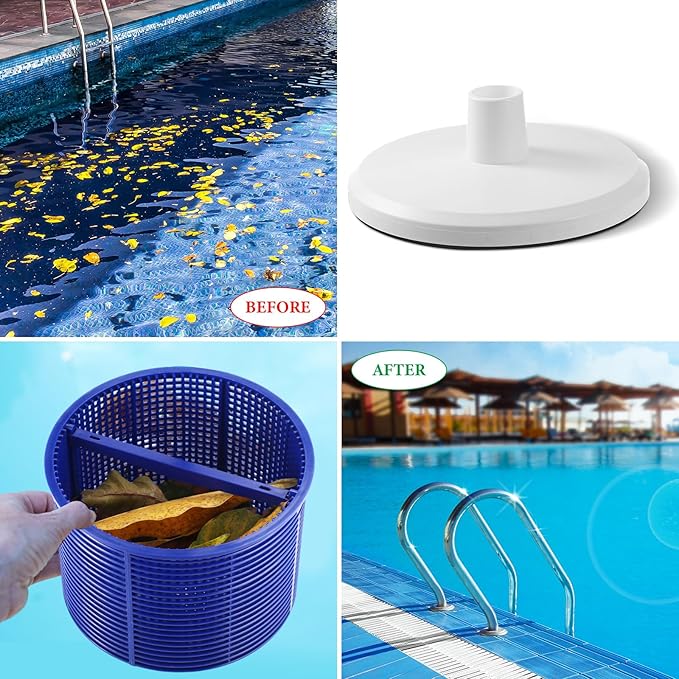 2pcs 7'' SPX1082CA Pool Skimmer Basket and 2 Pcs SP1106 Vacuum Plate Compatible with Hayward Skim Vac In-Ground Swimming Pool Skimmer SP1082, SP1083, SP1084, SP1085, SP1086, SP1075(Blue)
