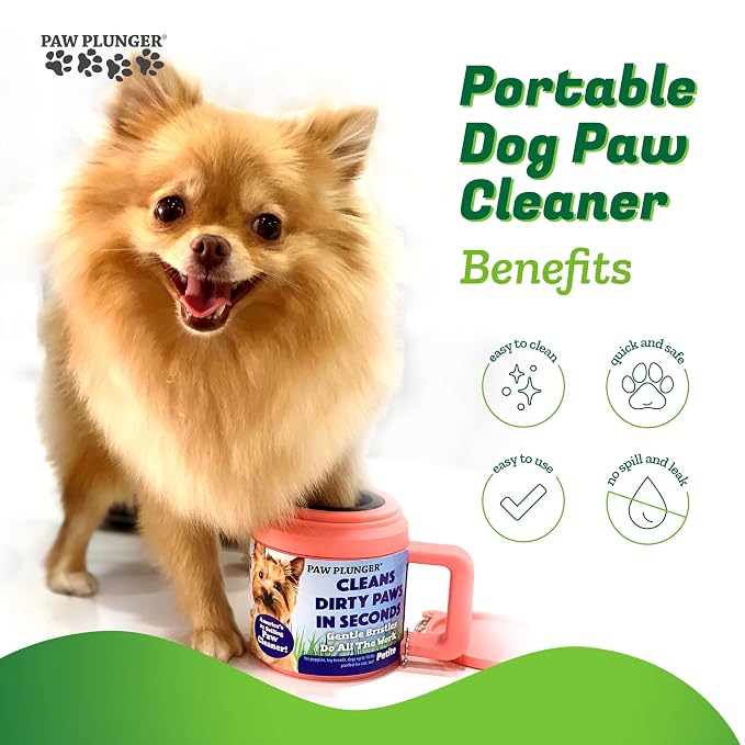 Paw Plunger – Dog Paw Cleaner - Dog and Puppy Essentials - Portable Dirty Paw Washer - Ideal for Large Dogs - Black