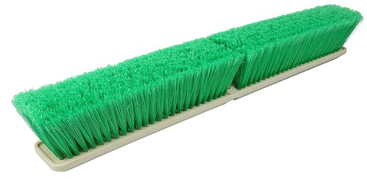 Weiler 42163 Perma-Sweep 18" Block Size, 3" Trim Length, Flagged Green Polystyrene Fill, Fine Sweeping Floor Brush