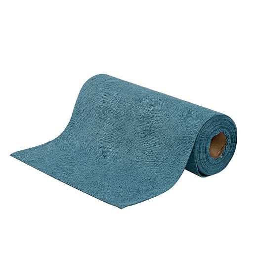 Restaurantware-Clean Tek Professional 11.8 x 11.8 Inch Microfiber Towel Rolls, 30 Reusable Towel Rolls - 30 Tear Away Sheets Per Roll, Perforated, Teal Microfiber Cloth, For All The Cleaning Tasks