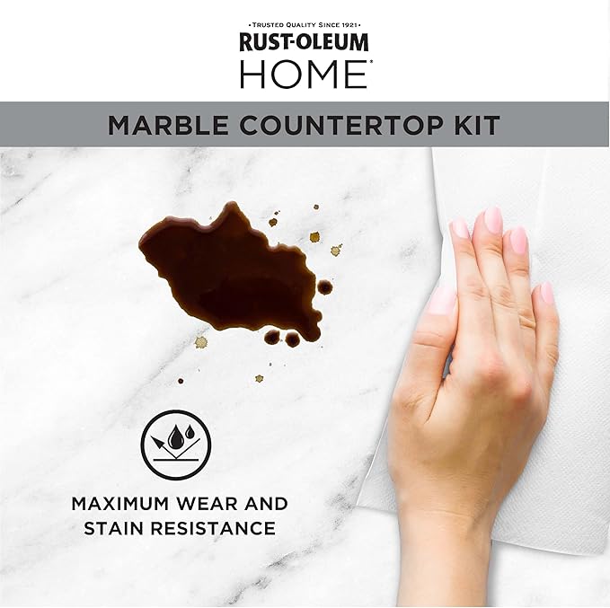 Rust-Oleum 384964 Home Marble Countertop Coating Kit, 72 fl oz, White