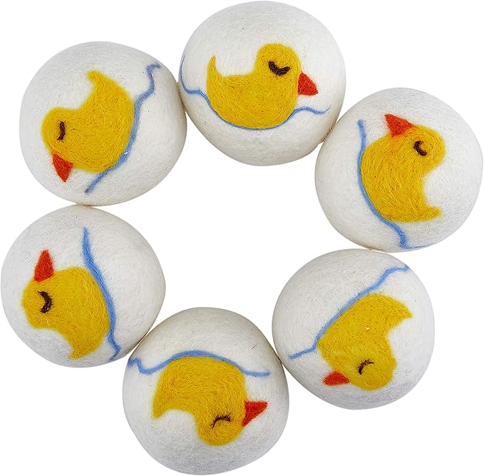 Dryer Balls - 6 Pack XL Wool Dryer Balls Laundry Pet Hair Remover Soften Clothes Eliminate Static Natural Fabric Softener, No Dryer Sheets - Gifts for Her