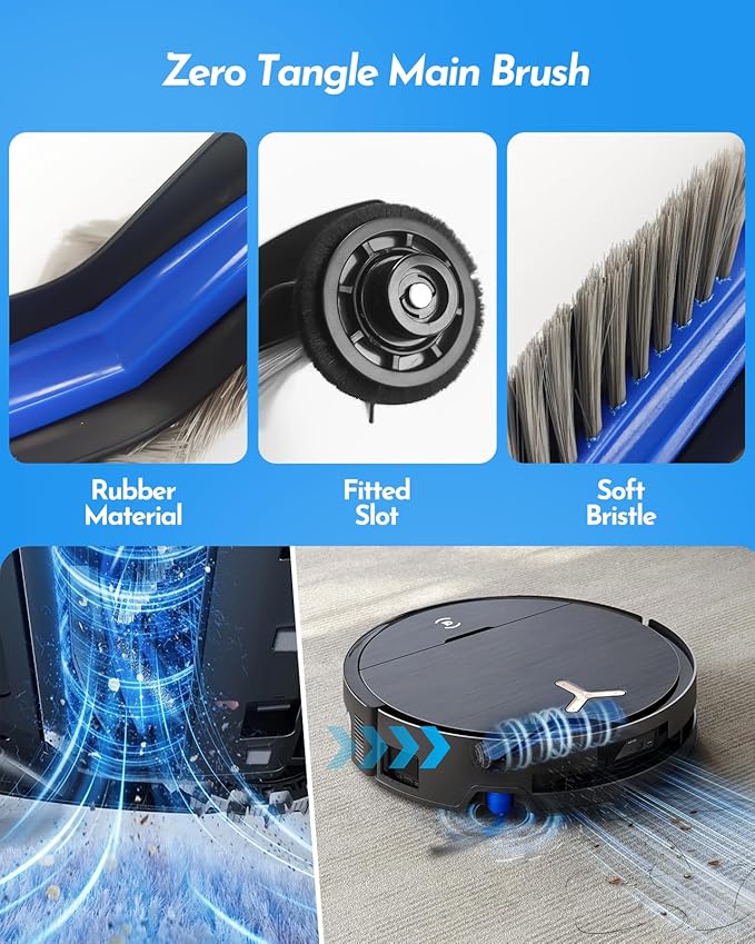 X9 Pro Omni Accessories kit Compatible with ECOVACS DEEBOT T80S Omni/X9 Pro Omni/Yeedi S16 Plus Vacuum, Replacement Parts: 1 Main Brush, 4 Side Brush, 4 Filter, 2 Mop Roller(No X9S PRO/No T80 Omni)