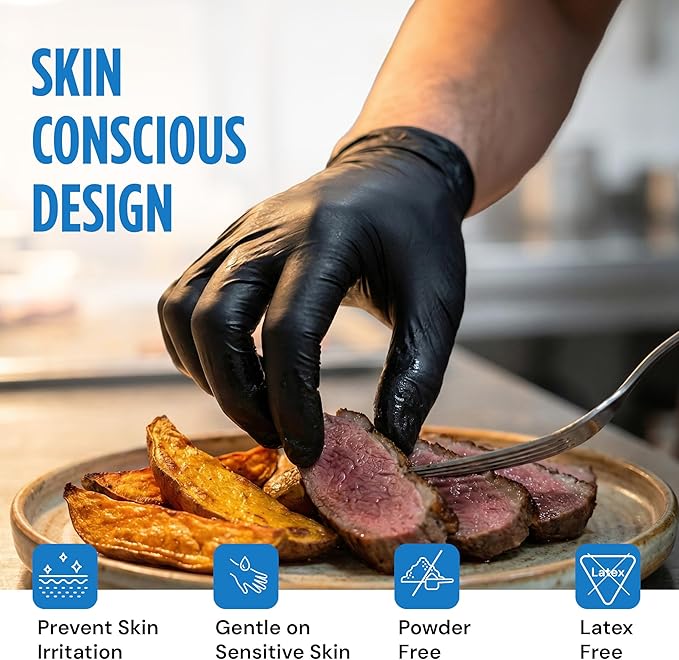 Nitrile Exam Gloves, Latex-Free Powder-Free Non-Sterile Disposable Gloves, For Medical, Cleaning, And Kitchen Prep