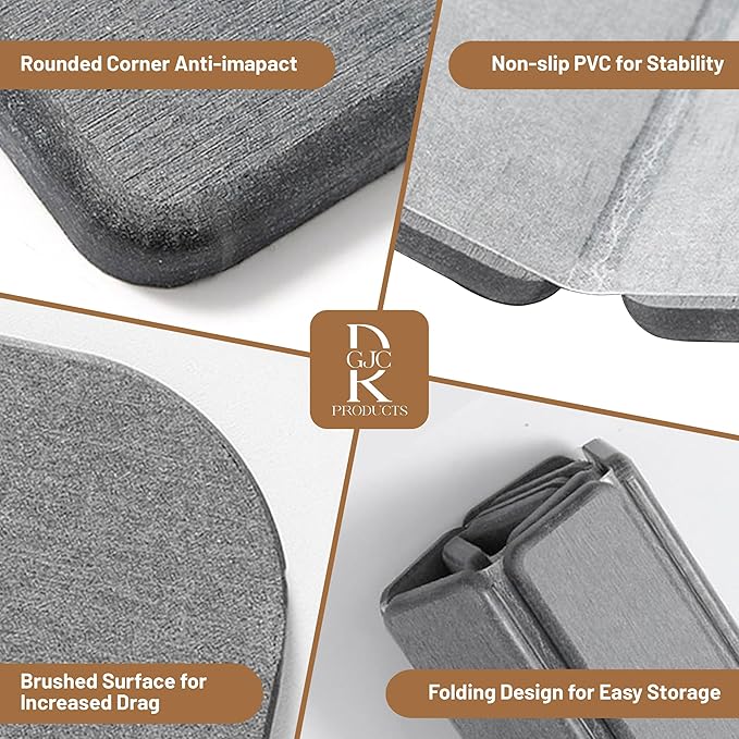 Collapsible Quick Drying Dish Mats, Stone Drying Mat for Kitchen Counter - 24x16 Inches Foldable Quick-Drying Diatomaceous Earth, Super Absorbent, Non-Slip, Kitchen Countertops Suitable (Dark Grey)