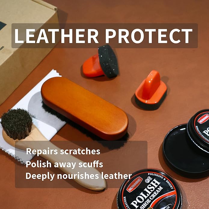 Black Shoe Polish Kit Brown Neutral White Mink Oil Leather Boot Shoe Shine Kit Conditioner Care Cream Clearner Set