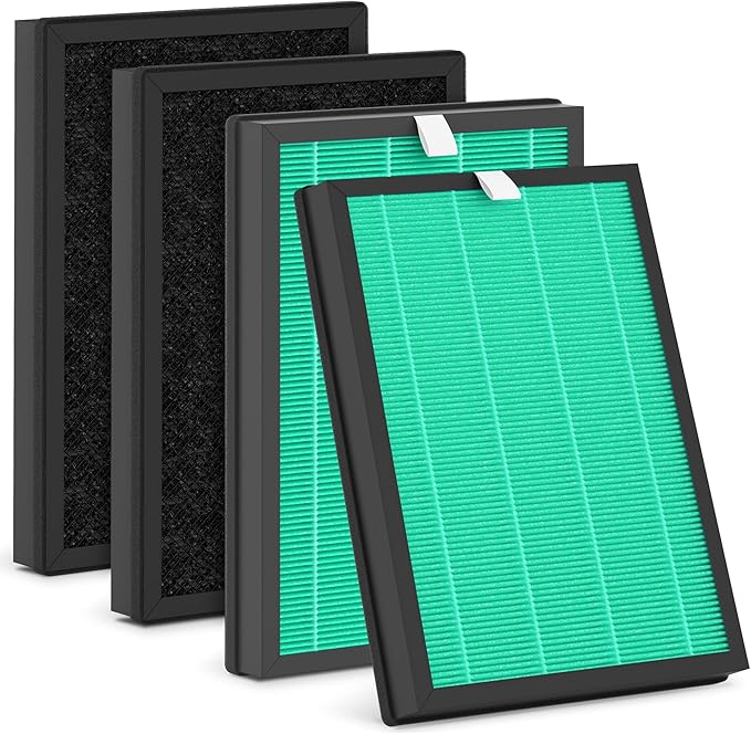 C3500 Pet Filter Replacement Compatible with LUFTRUM C3500 and C3500 WiFi Air Purifier, H13 True HEPA Filtration Activated Carbon Filter (4 Pack - 4 Filters)