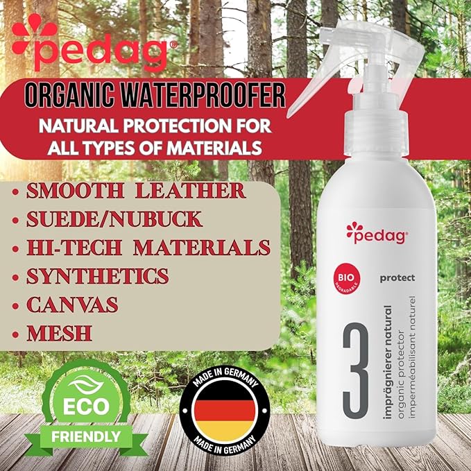 pedag Organic Protector - Natural Waterproof your Shoes, Shoe Protector Spray - Sustainably Shields Materials from Dirt & Moisture, Odorless, Biodegradable, Indoor Use. Odorless.