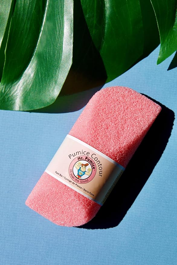 Mr. Pumice Stone for Feet Contour PUMI Bar - Foot Scrubber, Dead Skin Removal, Pink Callus Remover for Smooth Heels, Pedicure Smoothing Tool