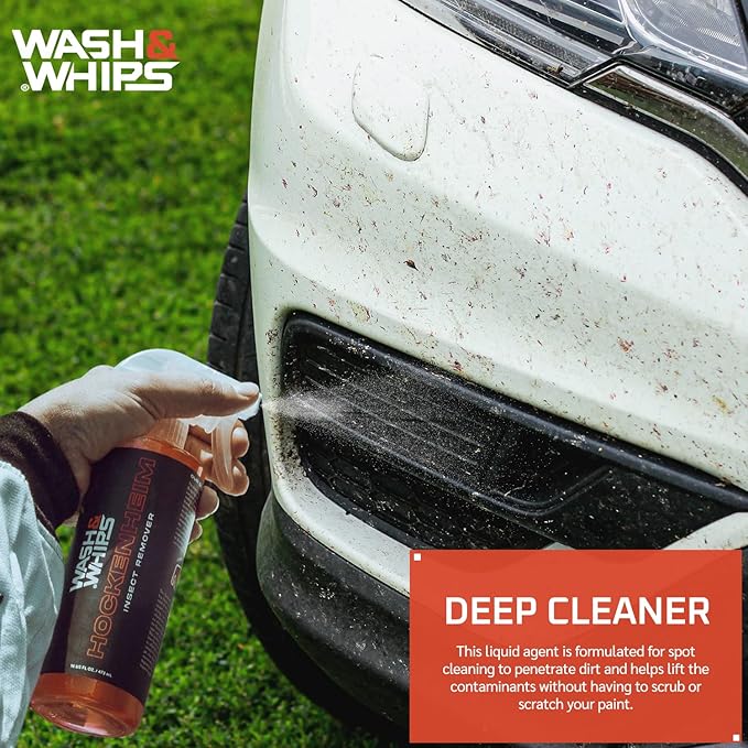 WASH&WHIPS Hockenheim Bug & Insect Remover - for Droppings & Grease for Car Detailing, RVs, Trailers Professional Strength Dissolves without Scratching, (128 fl.oz.)