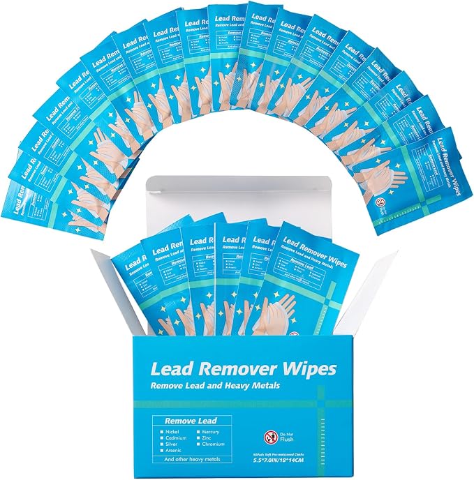 50Pcs Lead Removal for Shooting and 160Pcs 3-in-1 Gun Oil CLP Wipes Field & Range Gun Clean Cloth Cleaning Lubricant Protect Oil Wipes