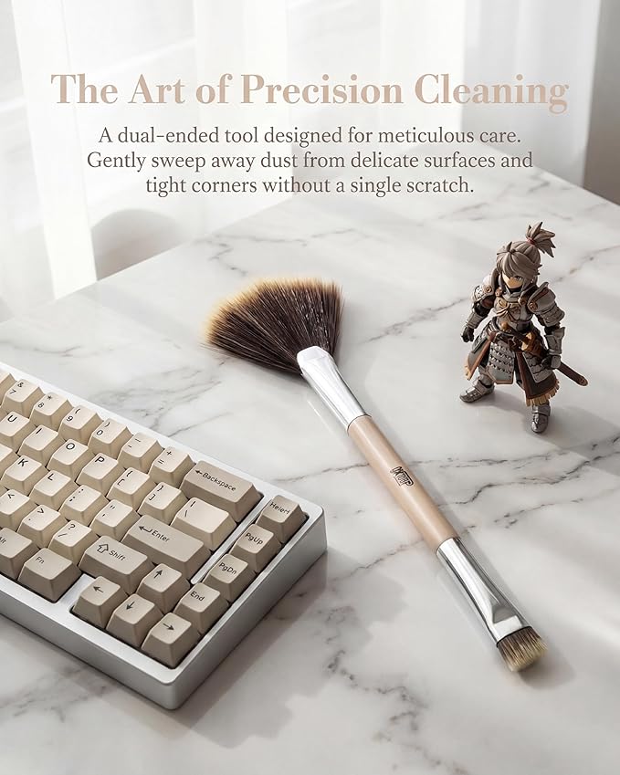 Anti-Static Double Head Cleaning Brush - Soft PBT Bristle Precision Cleaner for Models,Dolls & Delicate Collectibles and Intricate Items-1pcs
