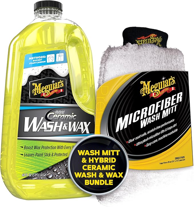 Meguiar's Hybrid Ceramic Wash & Wax Bundle with Microfiber Wash Mitt