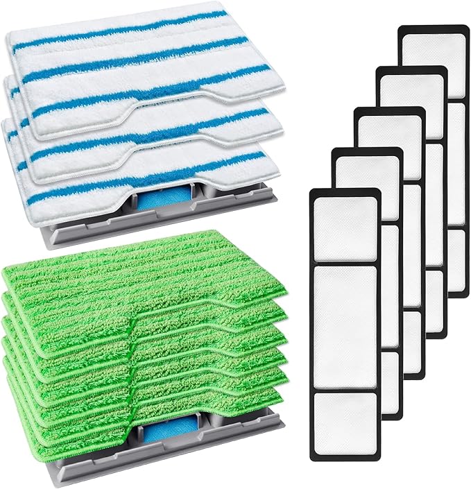 KEEPOW Reusable Mop Pads Refills, Mop Replacement Pads Compatible with Mop VM252 VM200 VC205 VM250 /QM250 VM190 VM200P12, Hardwood Floor Mop Pad with Upgraded Dirt Chamber