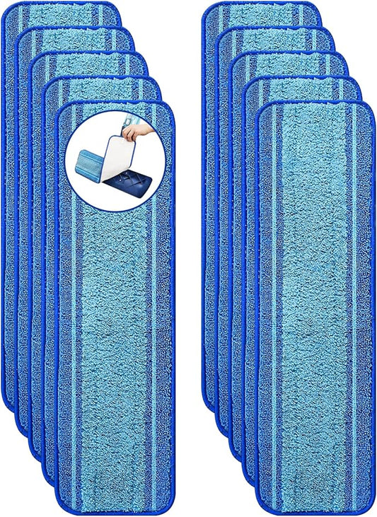 10-Pack Microfiber Mop Pads for Bona Mpo- Washable Reusable Refills for Hardwood, Tile & Multi-Surface Floors | Pet Hair & Stain Remover