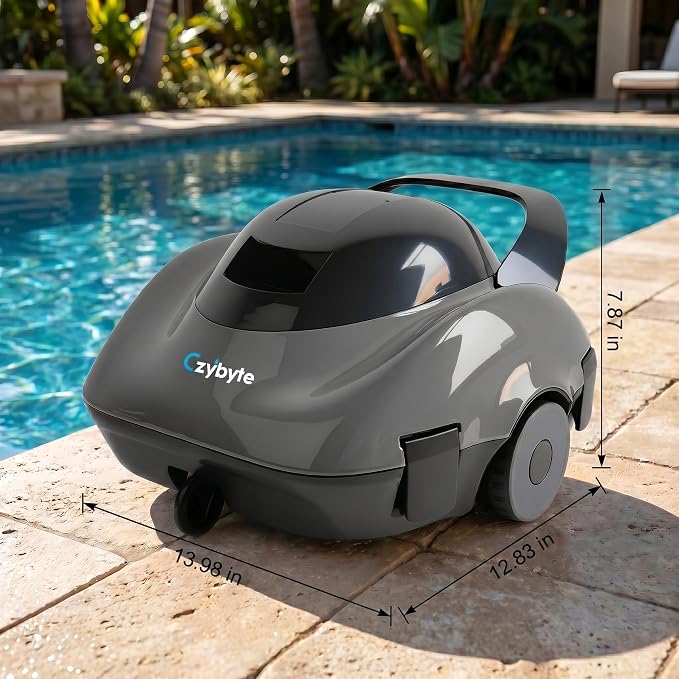 Robotic Pool Cleaner, Cordless Pool Vacuum with 18.5 GPM Powerful Suction,120-Min Runtime, Self-Parking, Pool Vacuum for Above-Ground & Flat Pools to 860 sq.ft，Dark Gray
