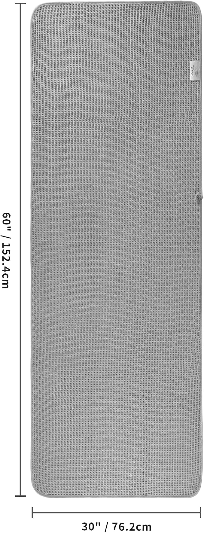 POLYTE 430 GSM Microfiber Oversize Quick Dry Lint Free Bath Towel, 60 x 30 in, 4 Pack (Waffle Weave)