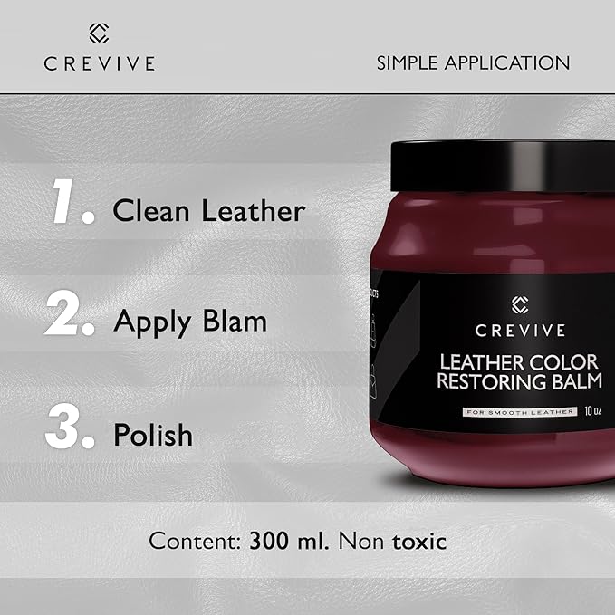 Leather Recoloring Balm Cherry 10 oz - Leather Color Restorer - Leather Restorer for Couches - Leather Balm Cherry
