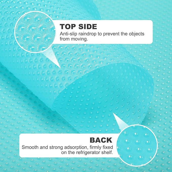 Junkin 3 Roll Refrigerator Liners, 11.8 Inch x 9.8 ft Washable Waterproof Fridge Mat Easy to Clear Fridge Pads Shelves Drawer Table Mats Refrigerator Liners for Shelves, Easy to Cut