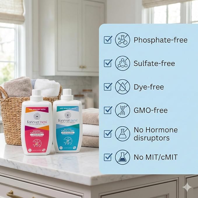 Everyday Liquid Laundry Detergent | Fragrance Free | Hypoallergenic | Enzymed-Based | Odor Control | 60 fl oz