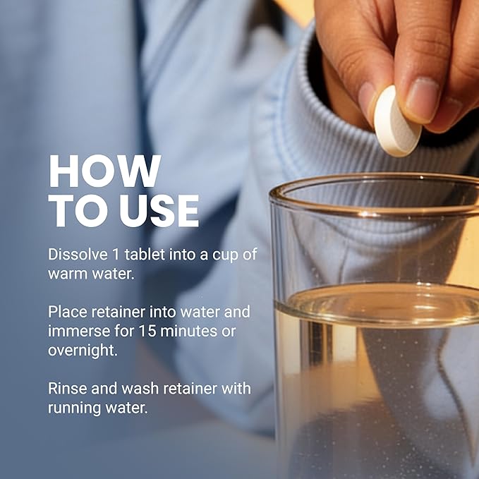 Coffee and Tea Retainer Cleaner Tablets, Removes Odors, Stains, and Plaque, 4-Month Supply, Denture Cleanser for Caffeine Enthusiasts, 120 Tablets by M3