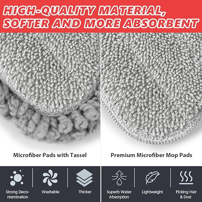 HOMTOYOU Spray Mops with 9 Reusable Pads: Wet Mop for Hardwood Tile Wood Laminate Vinyl - Absorbs Pet Hair Dust