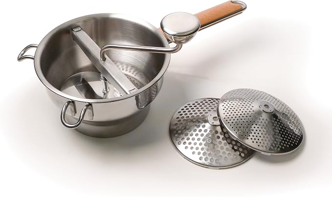 RSVP International Endurance Kitchen Tool Collection Stainless Steel Food Mill, 7.75" Diameter
