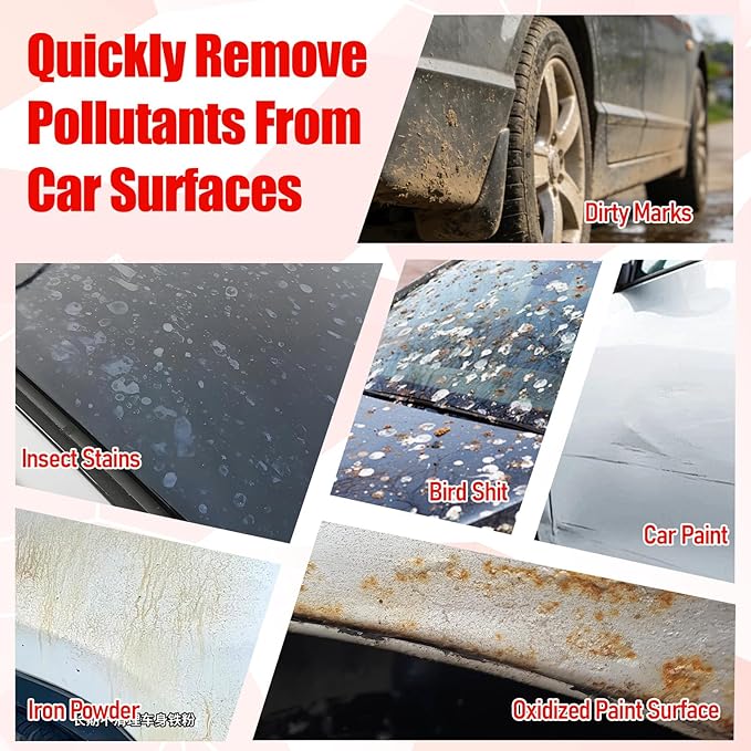 3 Pcs 12'' Clay Towel, Fine Grade Microfiber Clay Decontamination Towel for Cleaning and Release of Paint Contaminants, Improve Wax and Sealant Bond, Enhance Paint Gloss & Color Depth