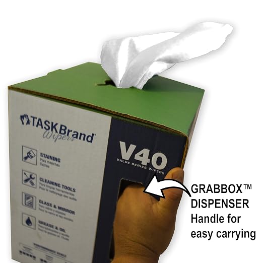 TaskBrand N-V040CGW Center Pull Wipers White 10 x 12 (Roll of 200)