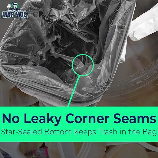 Leak-Proof Clear 4 Gallon Trash Can Liners, 50 Count, Coreless Roll, No Mess Disposal, Guaranteed for Life