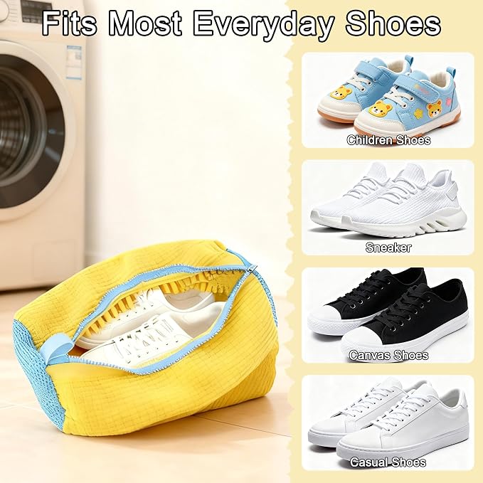 Shoe Washing Machine Bag Laundry Shoe Bags for Washer & Dryer Reusable Shoe Cleaning Bag for Sneaker Tennis Shoes